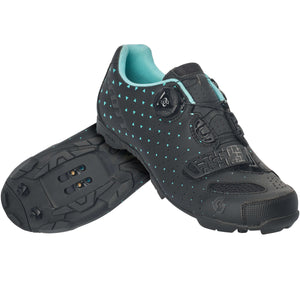 Scott Mtb Comp Boa Ladies Shoes - Matte Black / Turquoise Blue