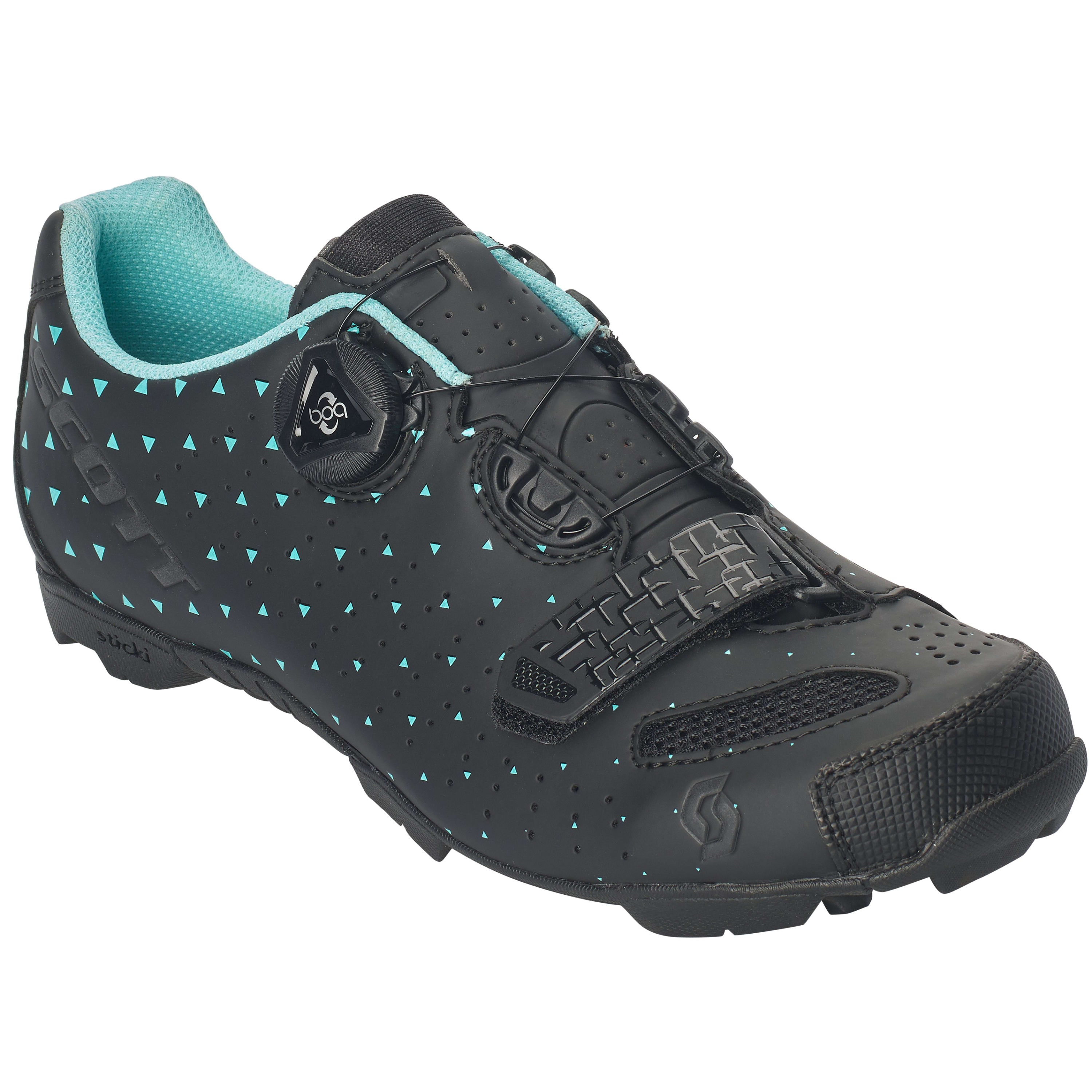 Scott Mtb Comp Boa Ladies Shoes - Matte Black / Turquoise Blue