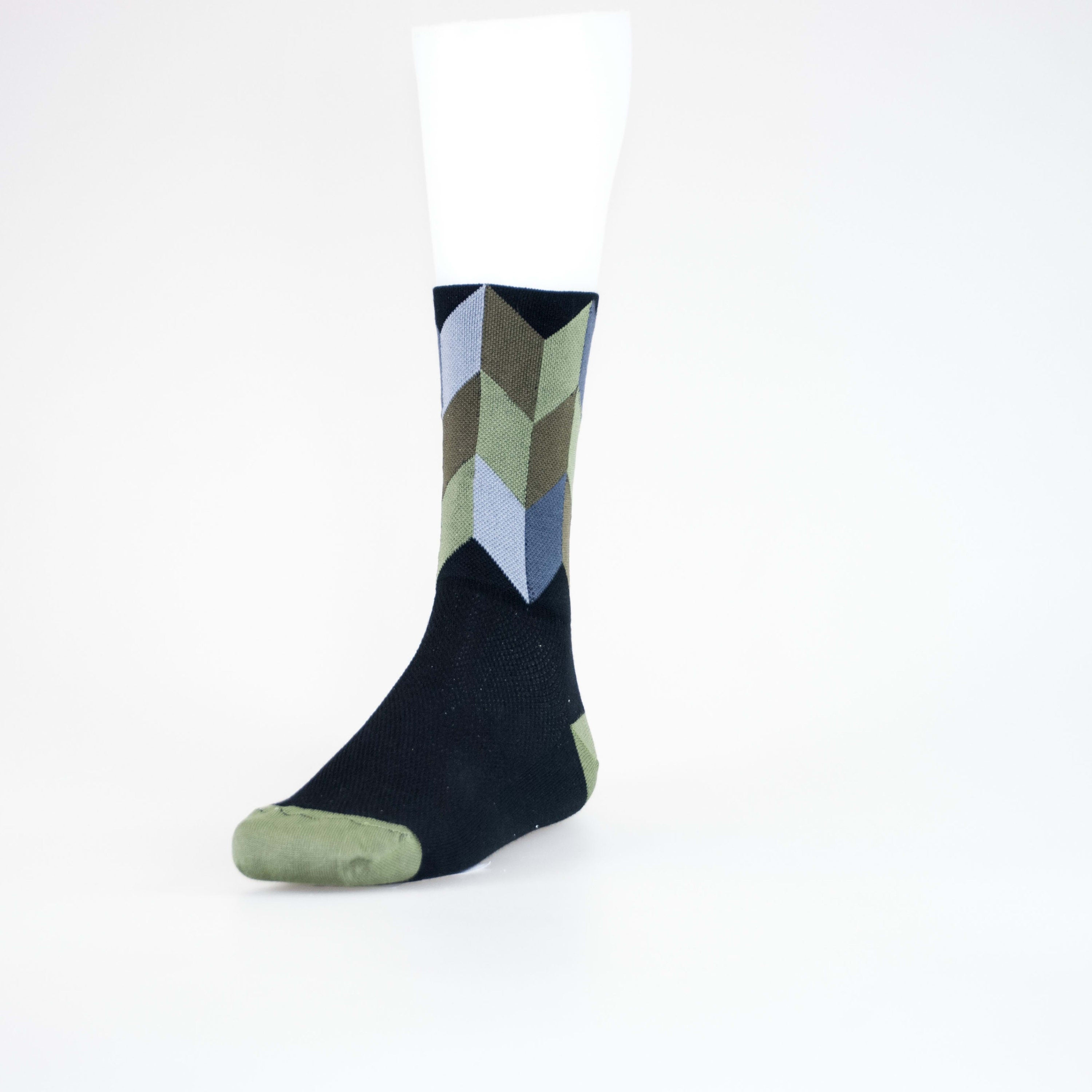 Solo Socks High Icon Chevron - Black / Olive