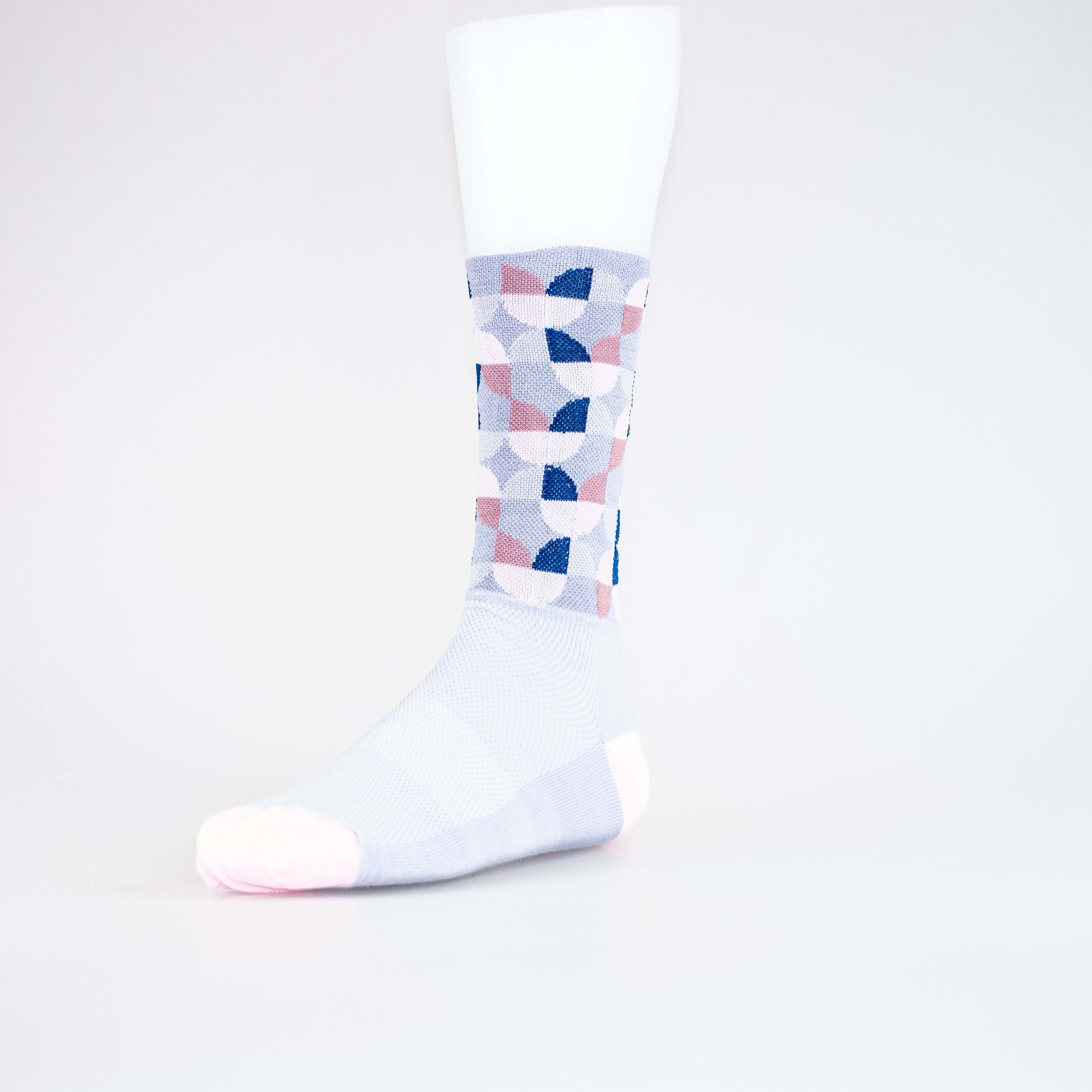 Volta Socks Volta High Retro Sm/md Gry-pink - Grey / Pink