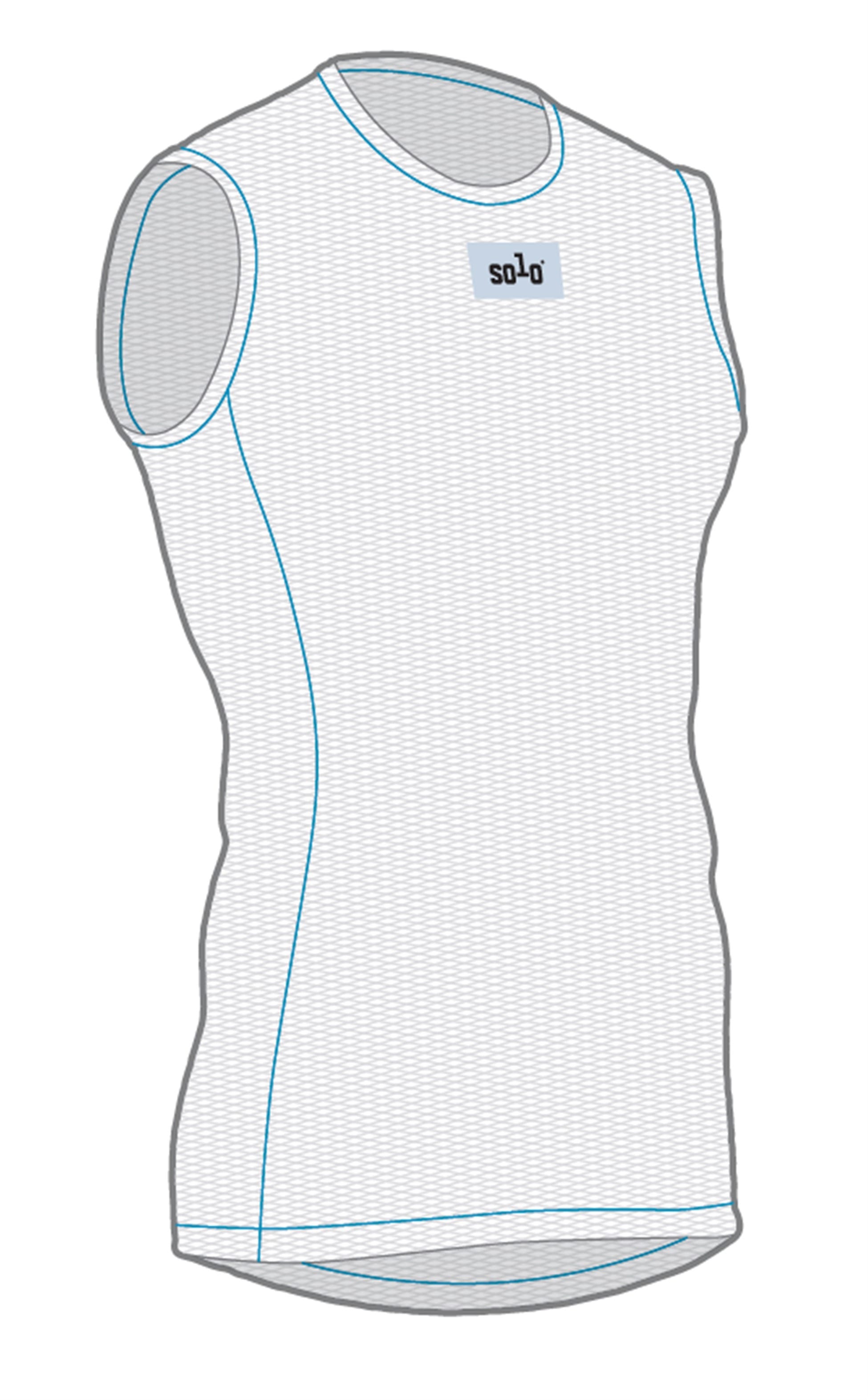 Solo Summer Mesh Baselayer Sleeveless - White