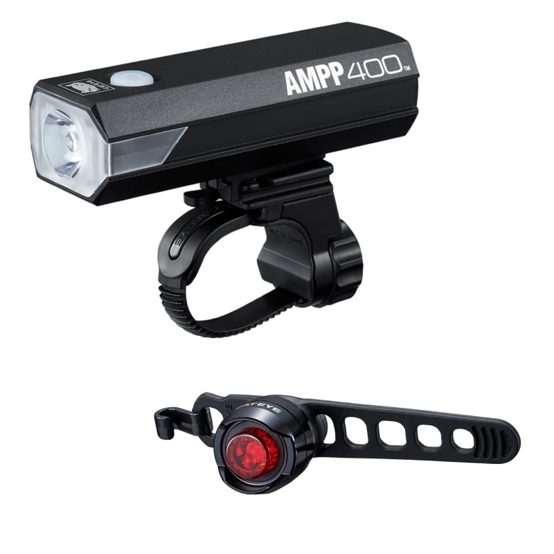 Cateye Ampp 400 & Orb RC Lightset - Black