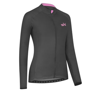 Solo Jersey 3-SEASON Longsleeve Womens - Charcoal Grey / Pink