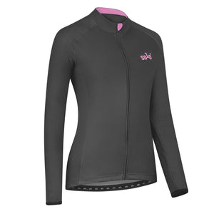 Solo Jersey 3-SEASON Longsleeve Womens - Charcoal Grey / Pink