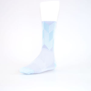 Solo Socks High Chevron Lg/xl Grey-blu - Grey / Blue