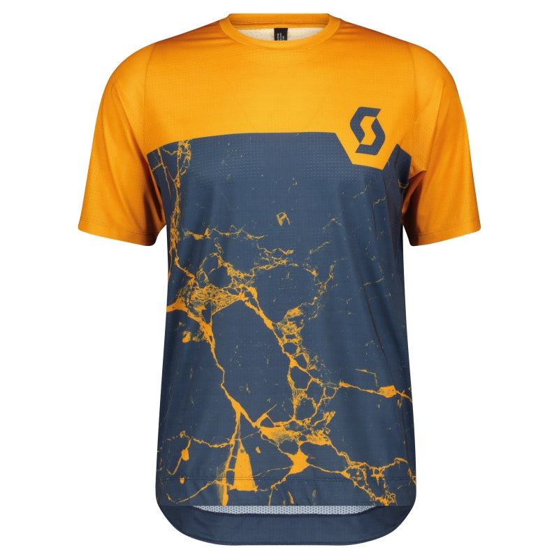 Scott Mens Shirt Trail Vertic Pro Short Sleeves - Copper Orange / Midnight Blue